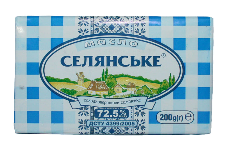 Масло вершкове " Селянське"  72,5% 200 гр