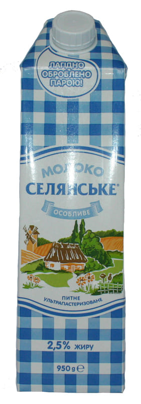 Молоко  2,6%  Селянське 1л Tetra Pak