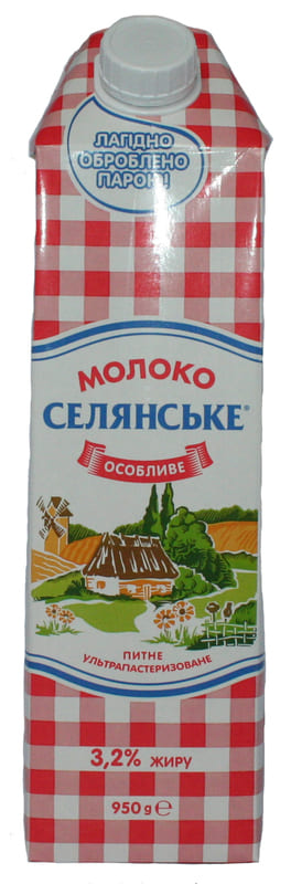 Молоко  3,2%   Селянське   1л Tetra Pak