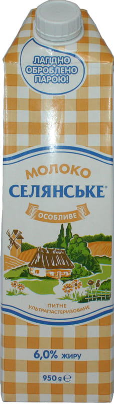 Молоко  6%  Селянське 1л Tetra Pak