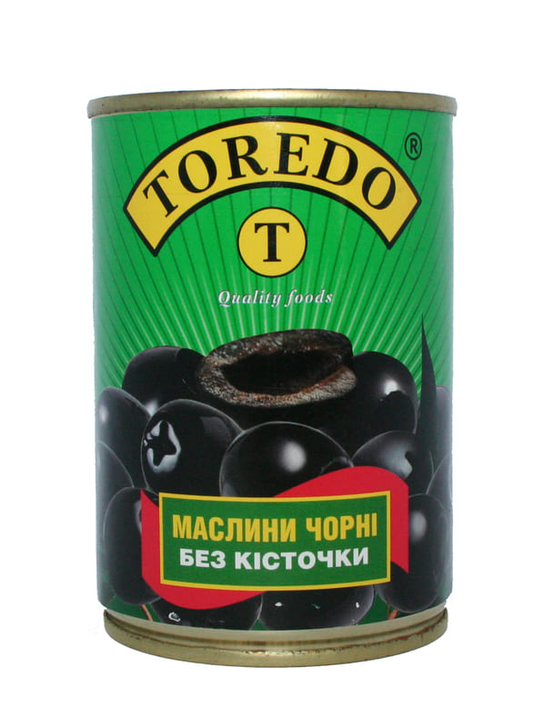 Маслины "Торедо" черн. б/к 390гр ж/б