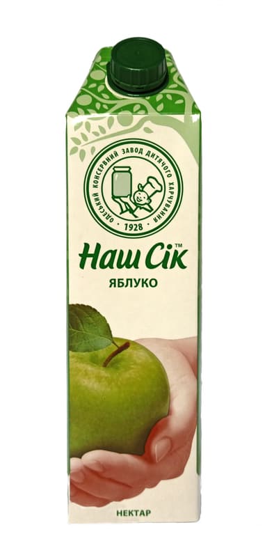 Сок "Наш сок" 0,95л яблочный Tetra Pak
