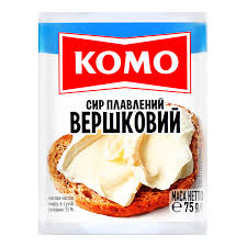 Сир плавлений вершковий 75г ТМ "Комо"