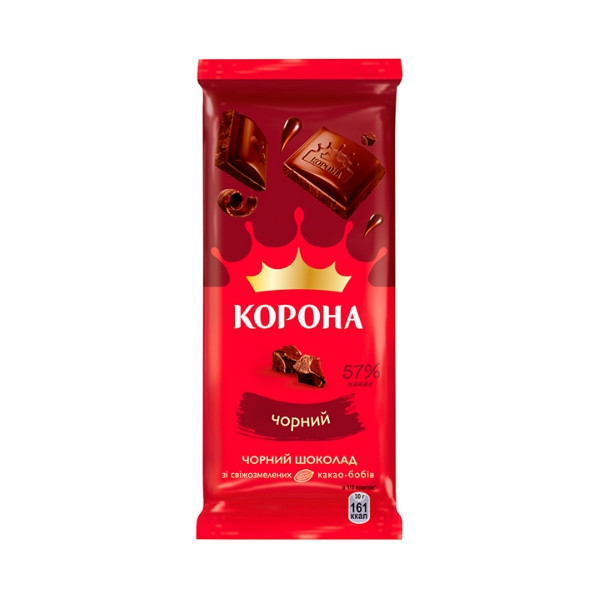 Шоколад "Корона" Чорний 56% 90 гр